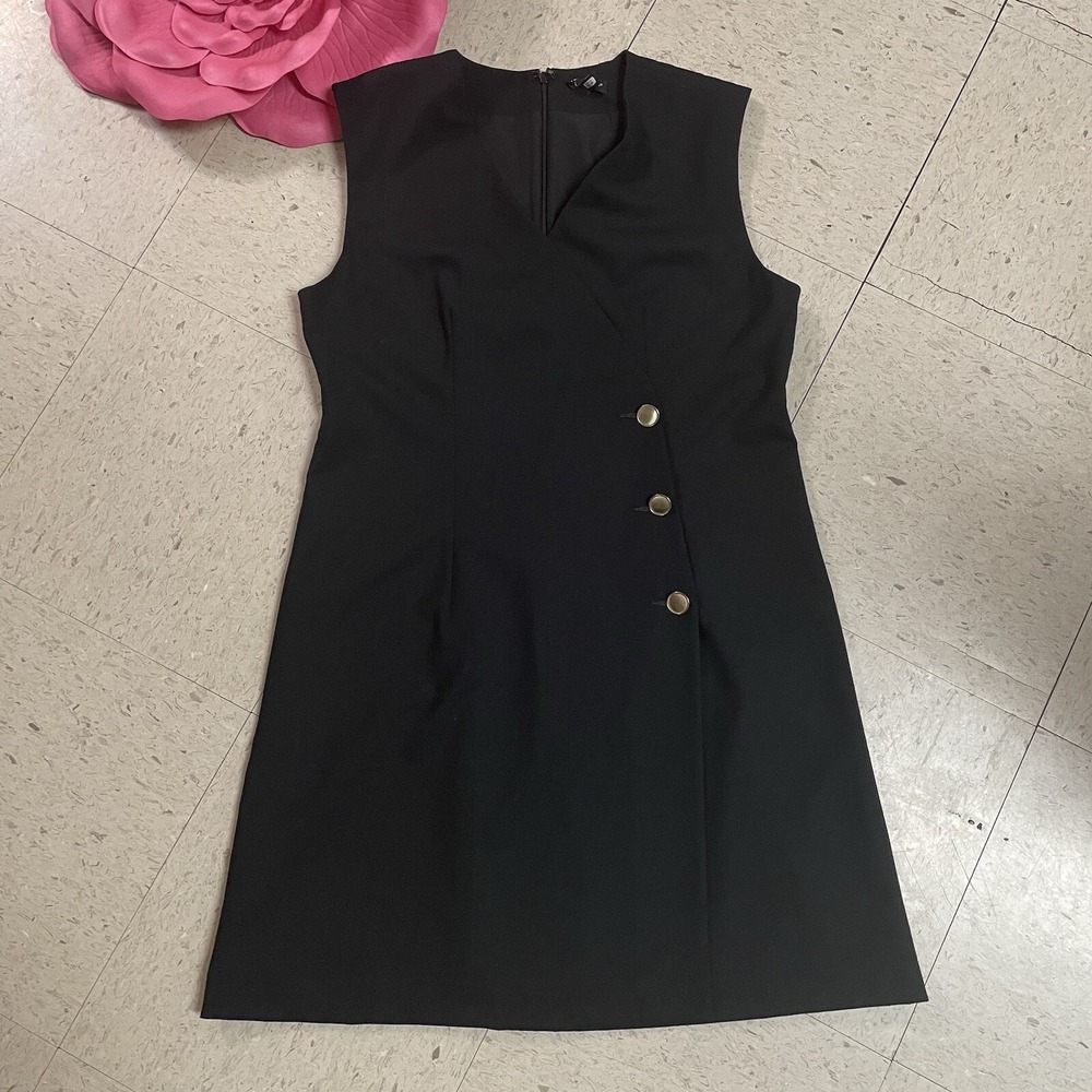 THE‎ LIMITED Womens Sz 6 Black Button Accent Mini Blazer Dress